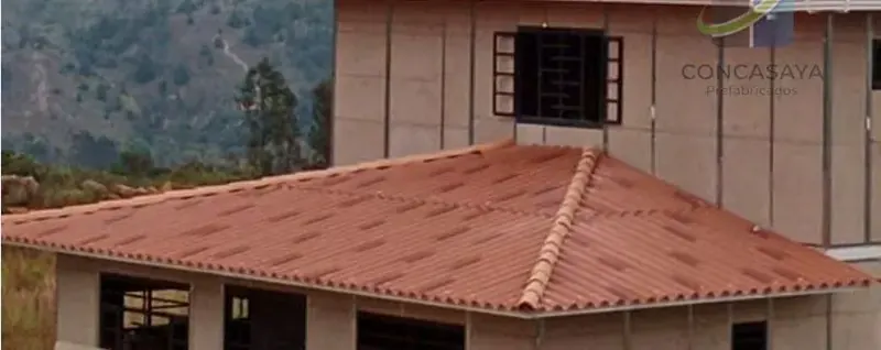 Detalle constructivo de cubierta con teja CONCASAYA